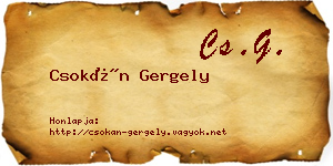 Csokán Gergely névjegykártya
